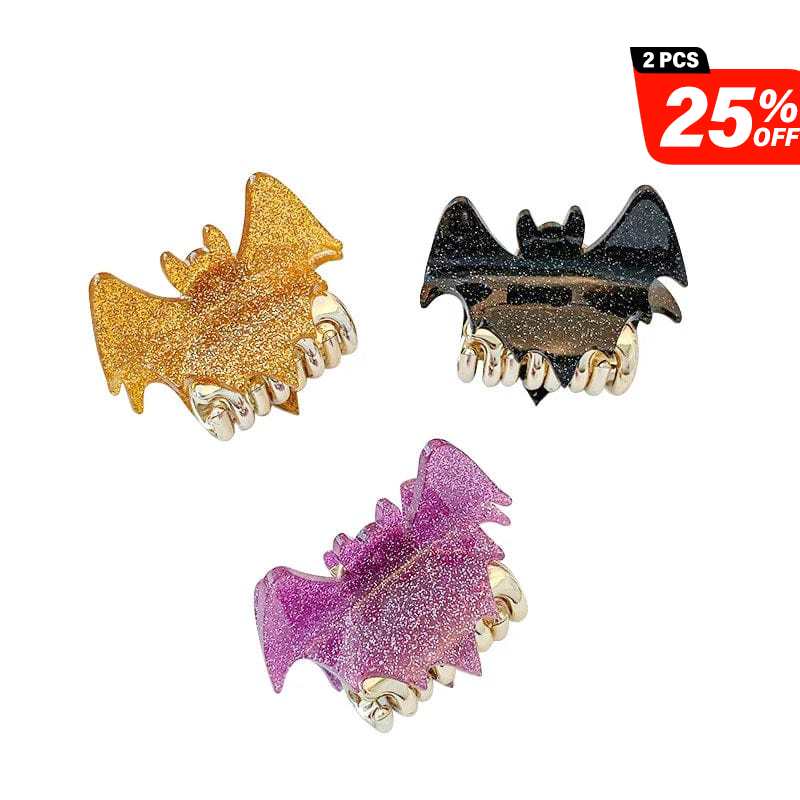 Assorted Color Halloween Bat Hair Claw Clips