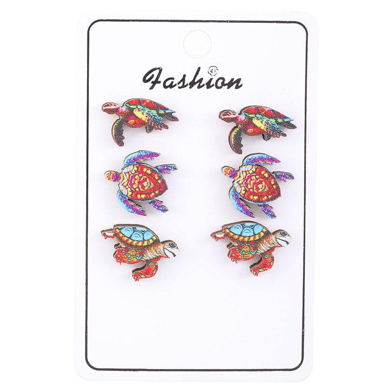 3 Pairs of Sea Turtle Earrings丨NueShiny