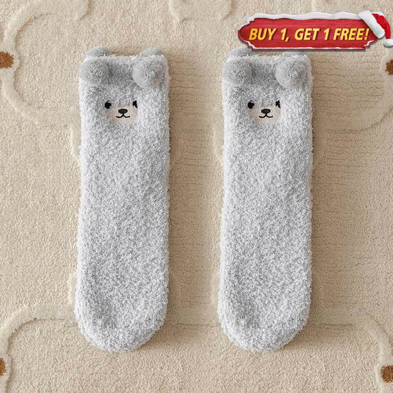 Grey Fleece Thick Socks丨NueShiny