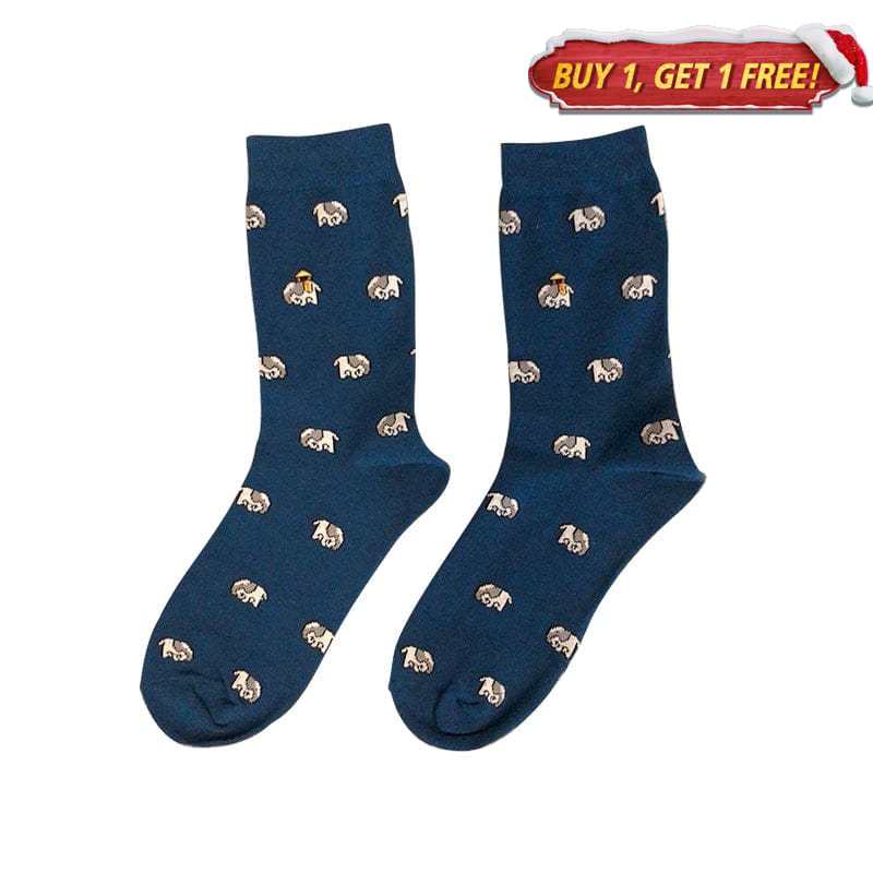 Dachshund Navy Blue Socks