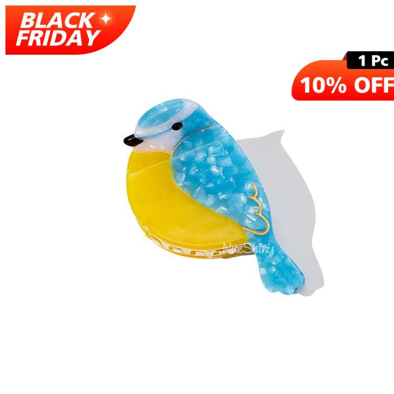 Vivid Blue Tit Bird Series Animal Shaped Hair Claw丨NueShiny