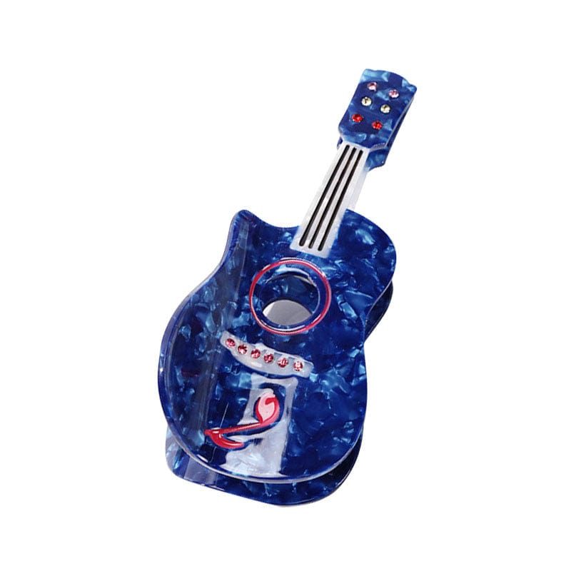 Large  Blue Cartoon Guitar Hair Claw | NueShiny