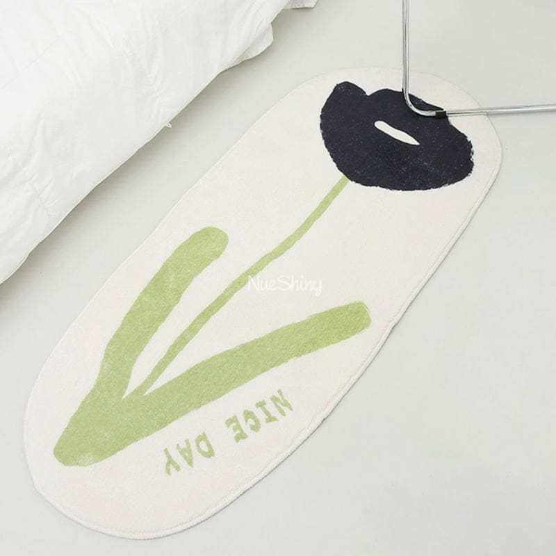 Oval Rugs For Bedroom Room Flower Home Decoration丨NueShiny