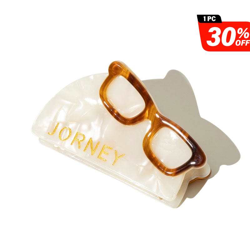 Beige Exquisite Hair Claw With Glasses丨NueShiny