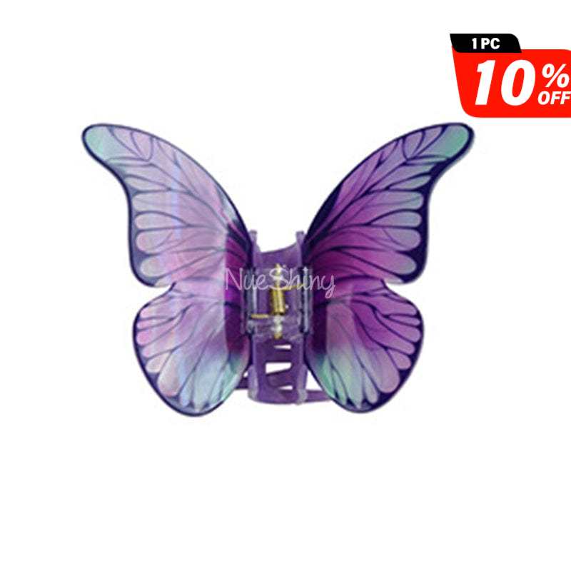 Floral Flutter Charm Purple Butterfly Hair Claw丨NueShiny