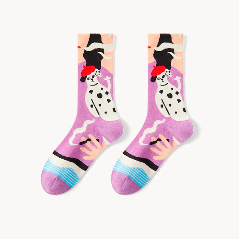 Artistic Spotted Dog Socks丨NueShiny