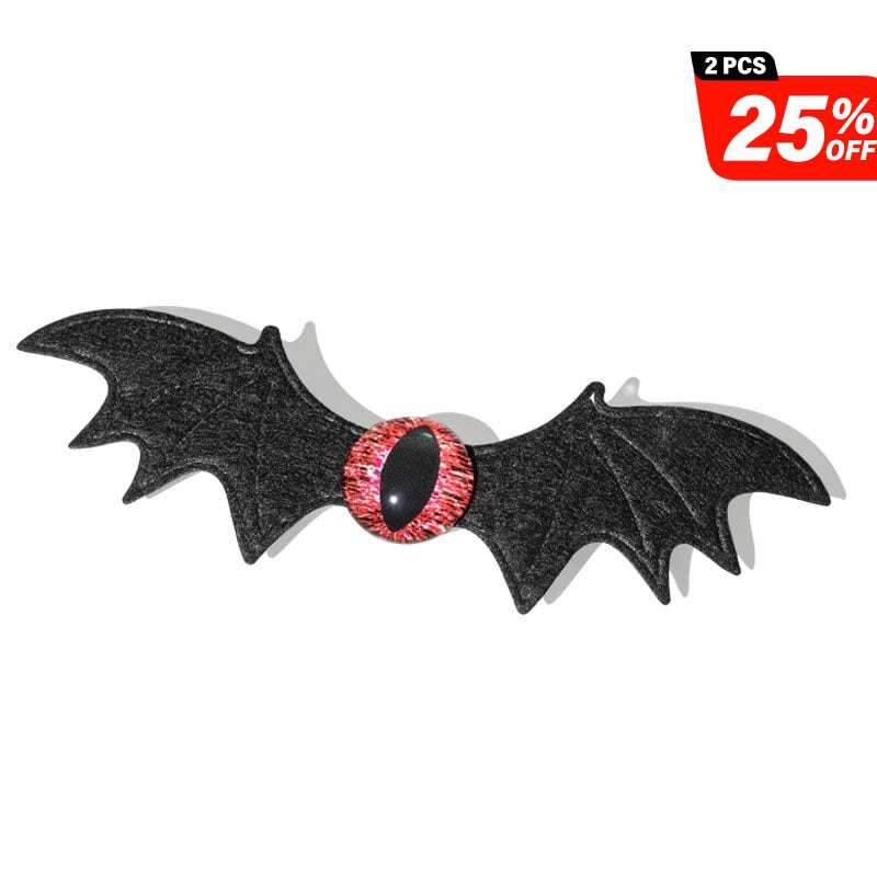 2Pcs Halloween Gothic Red Devil Eyes Bat Wings Hair Clips丨NueShiny