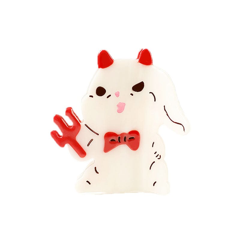 Small  Cute red cross little devil rabbit hair claw | NueShiny