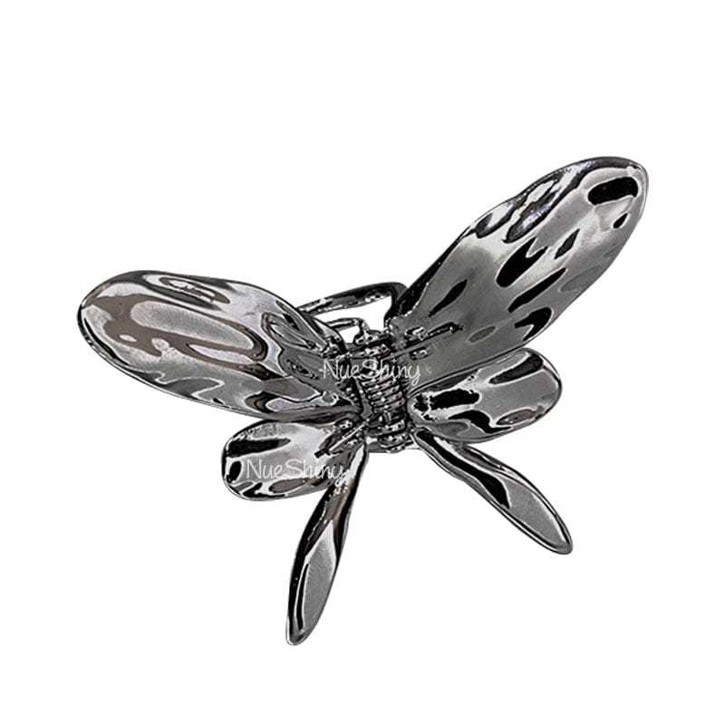 Cool Silver Liquid Metal Butterfly Hair Claw丨NueShiny