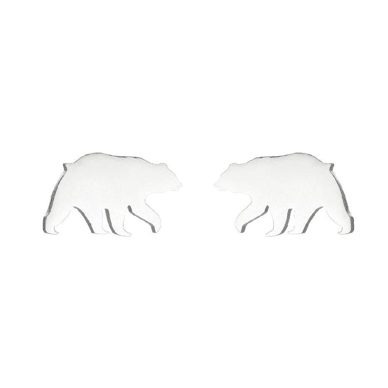 Sterling Silver Polar Bear Earrings丨NueShiny