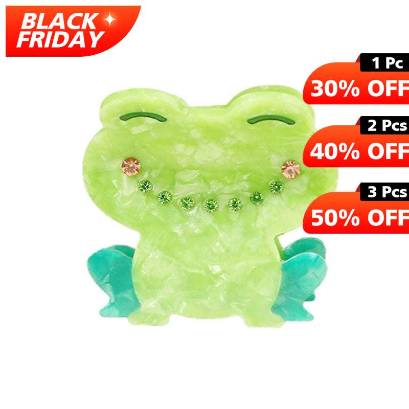 Mini Green frog acetate hair claw | NueShiny