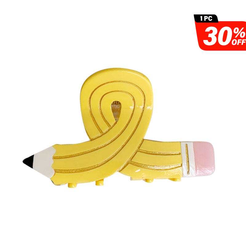 Medium Yellow Twisty Pencil Hair Claw | NueShiny