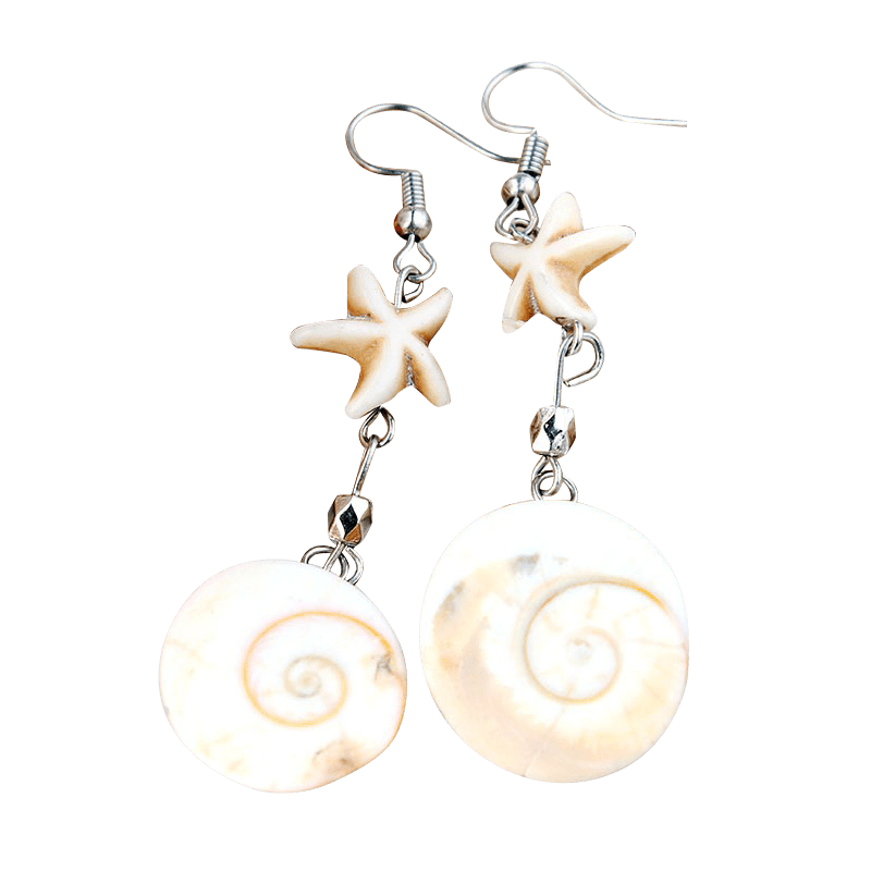 White Star Conch Earrings | NueShiny