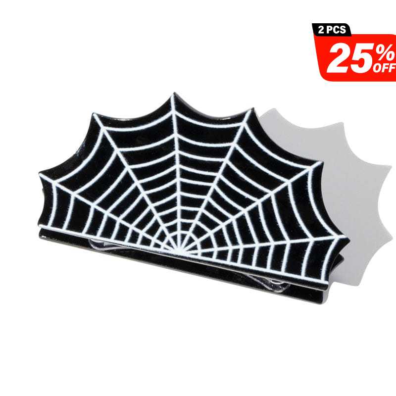 White Spider Web Halloween Hair Claw Clip丨NueShiny