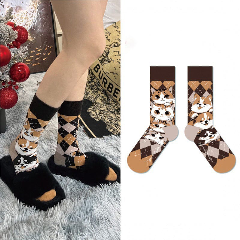 Stacked Cat Socks | Nueshiny