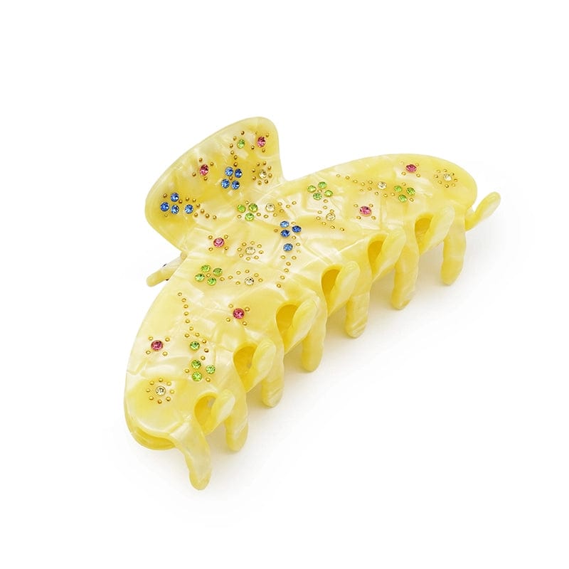 French Diamond Premium Hair Claw Shark Clip In Yellow丨NueShiny