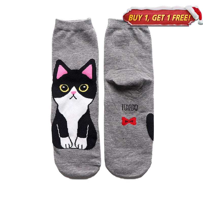 Meow Magic Grey Socks | NueShiny