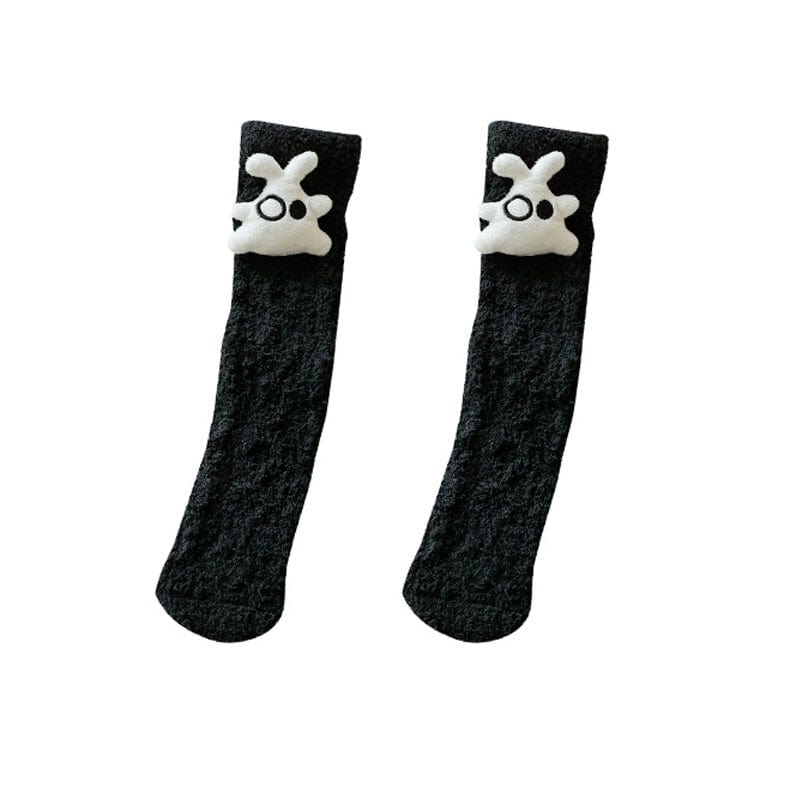 Black Fleece Bunny Socks丨NueShiny