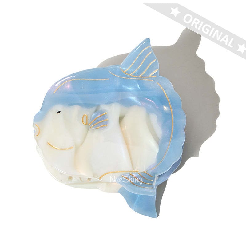 Small  Blue Mola Mola,Ocean Sunfish Hair Claw | NueShiny