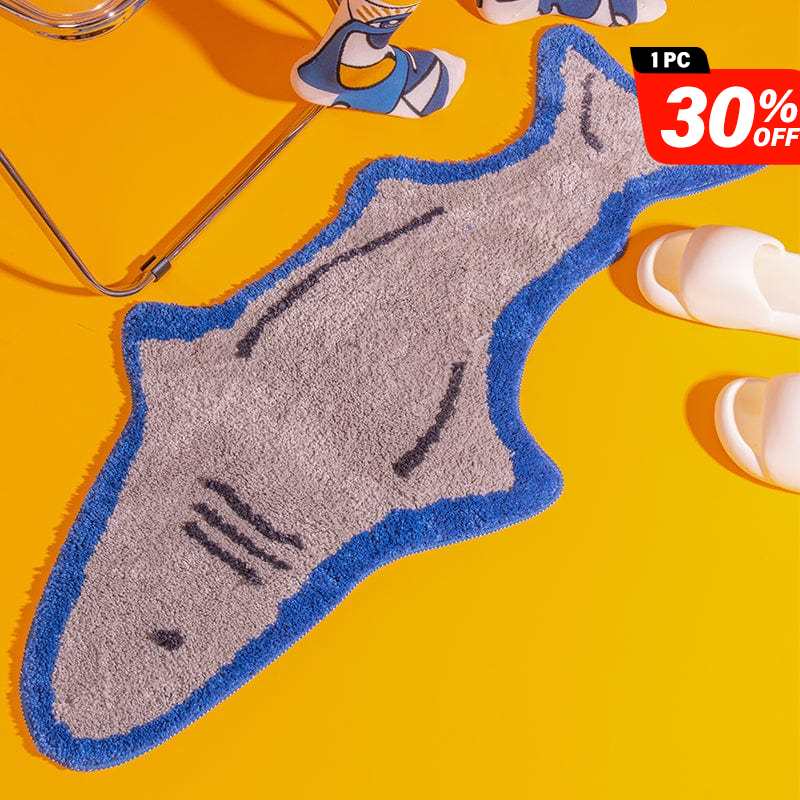 Grey Bath Mat Shark Irregular Rug丨NueShiny