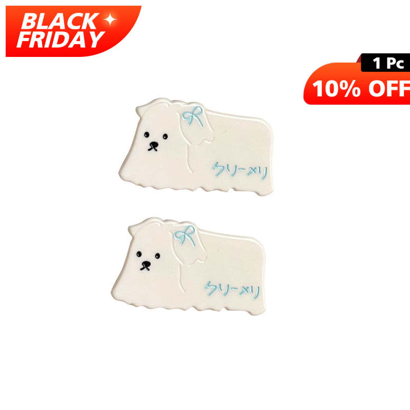 2 Pcs Mini White puppy Side Clip | Nueshiny