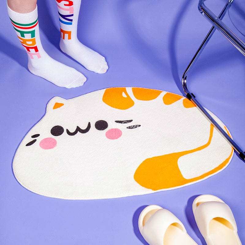 Orange Cat Pet Rug For Bedroom丨NueShiny