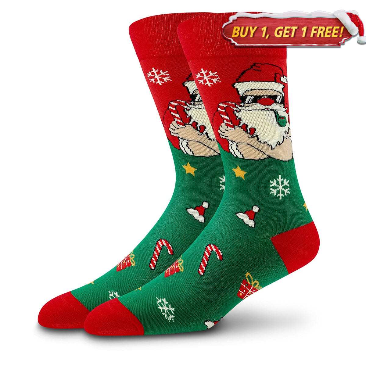 Pipe-Smoking Santa Socks | Nueshiny