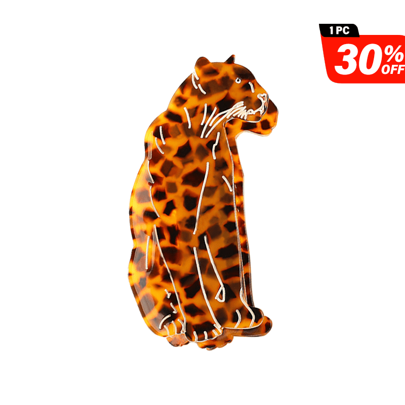 Medium  Leopard Print Jaguar Hair Claw | NueShiny