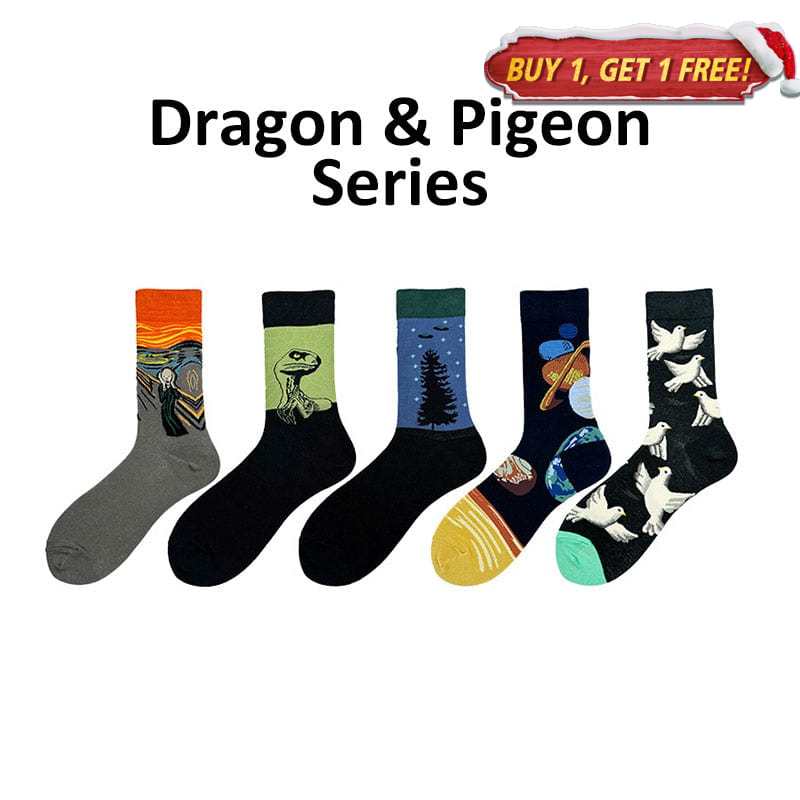 5 Pairs of Dragon & Pigeon Socks丨NueShiny