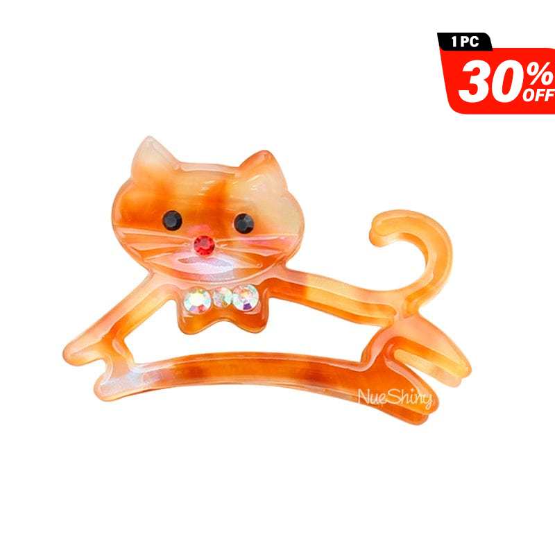 Animated Jumping Orange Cat Hair Claw丨NueShiny