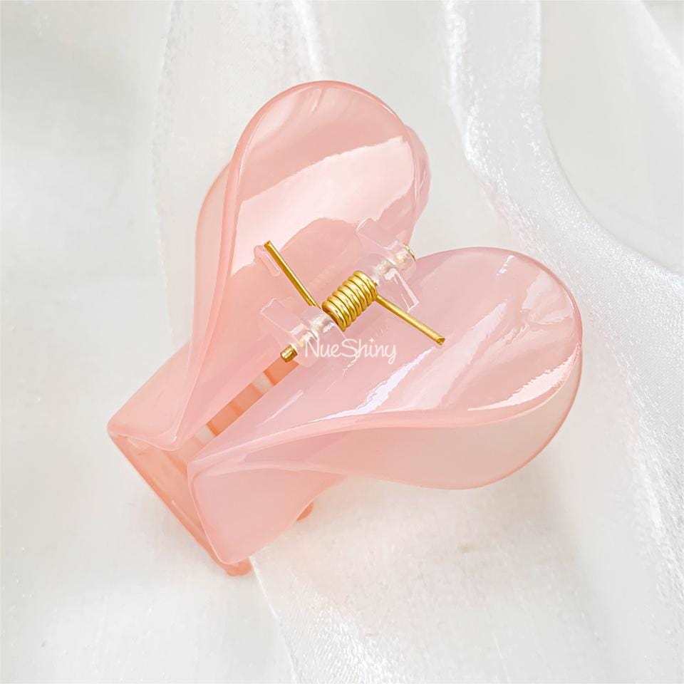 Heart Ladies Luster Hair Claw In Pink丨NueShiny