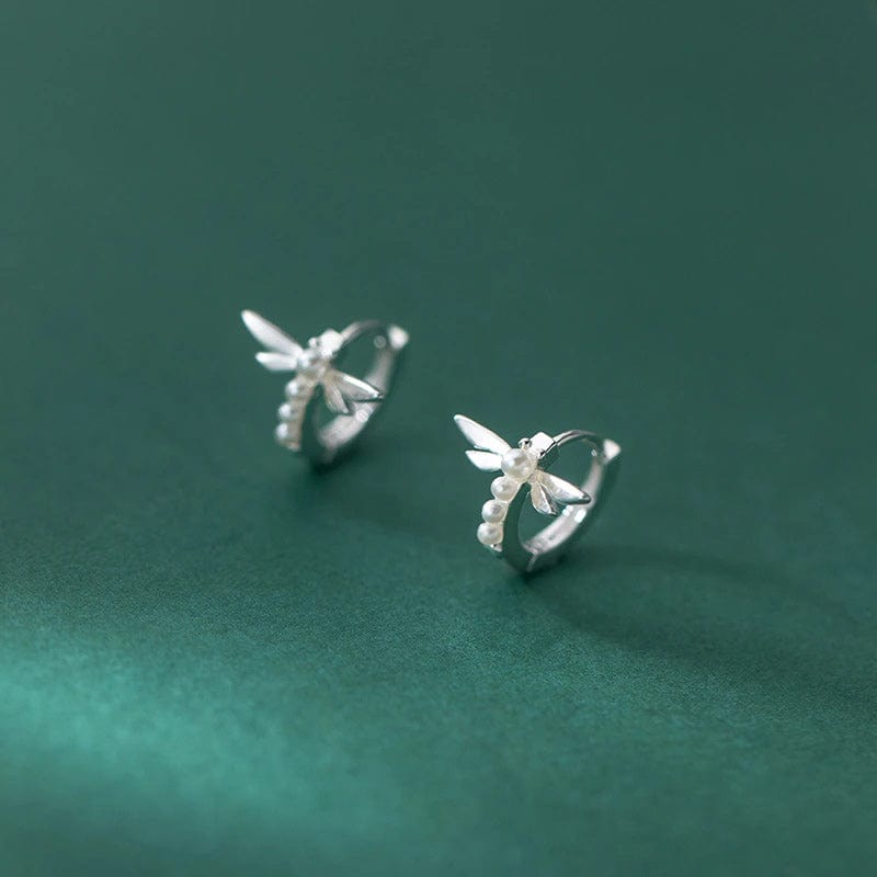 Sterling Silver Dragonfly Earrings丨NueShiny