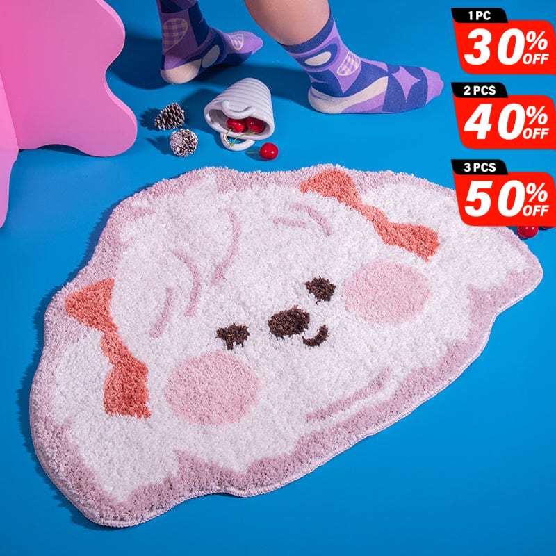 Bathroom Rug Tufted Pink Samoyed丨NueShiny