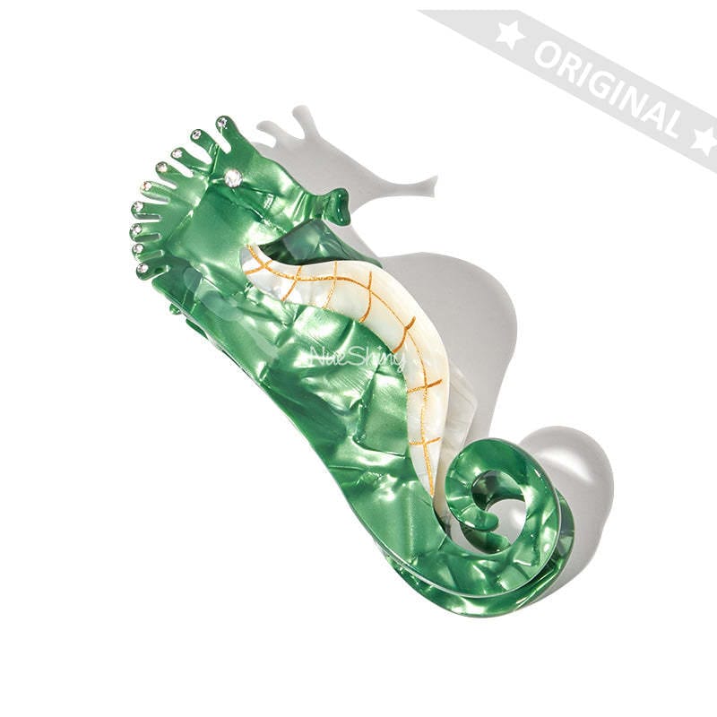 Large Green Seahorse Ocean Series Clip Claw丨NueShiny