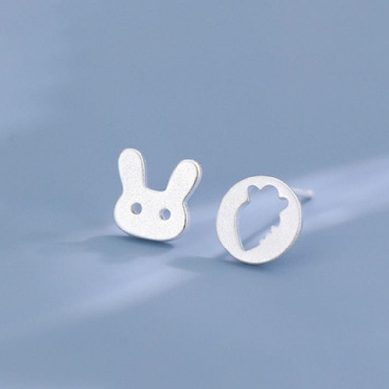 Sterling Silver Bunny Carrot Earrings丨NueShiny