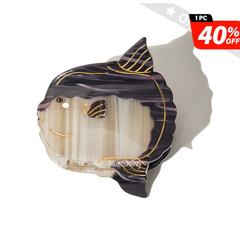 Pre-sale Large  Black Mola Mola,Ocean Sunfish  Hair Claw | NueShiny