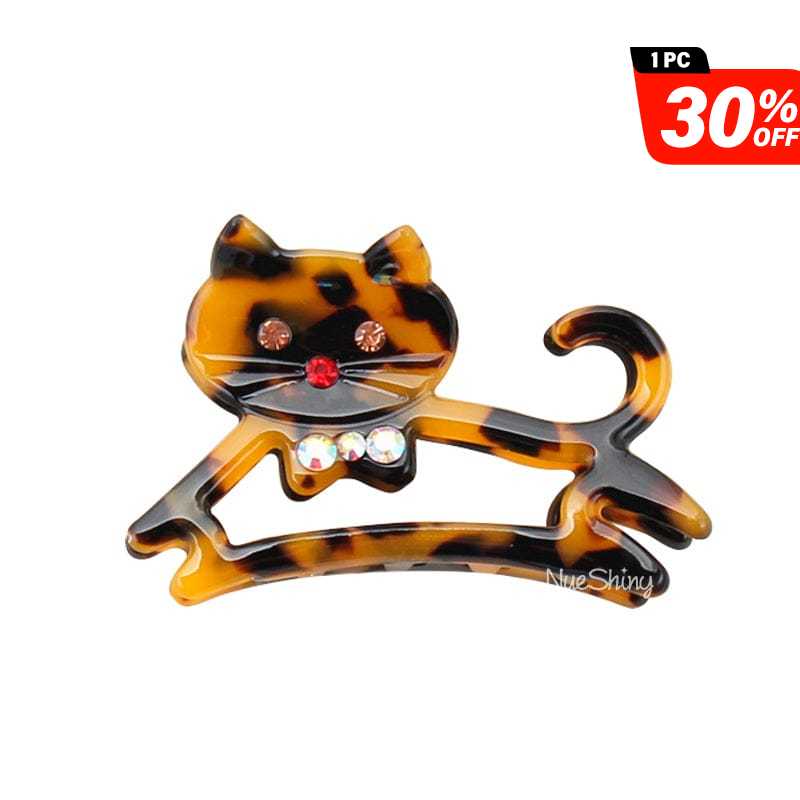 Animated Jumping Leopard Print Cat Hair Claw丨NueShiny