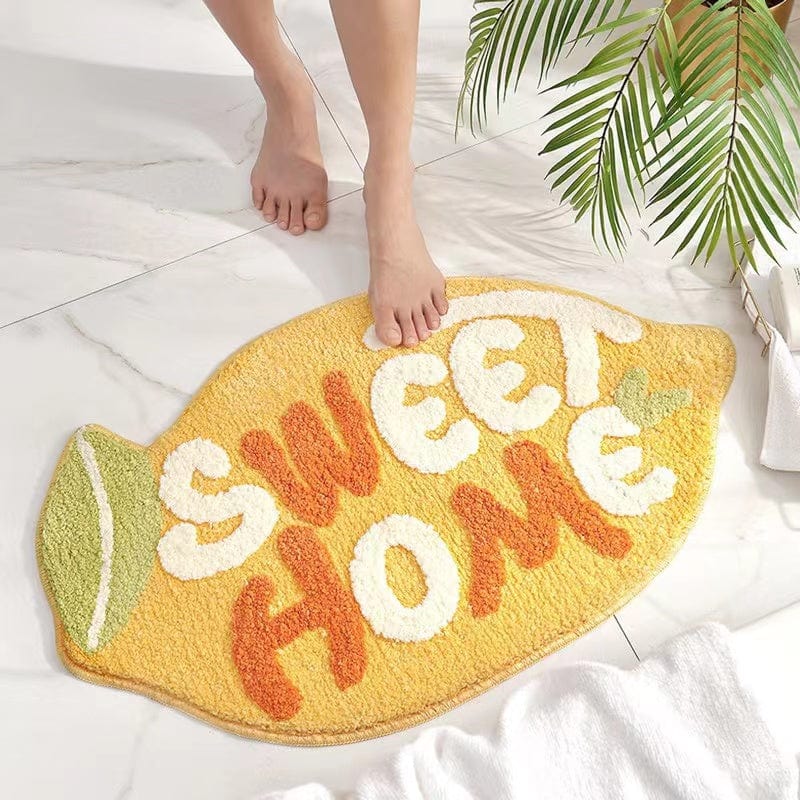 Lemon-Shaped Tufted Rug Lovely Bath Mat Outdoor Rug丨NueShiny