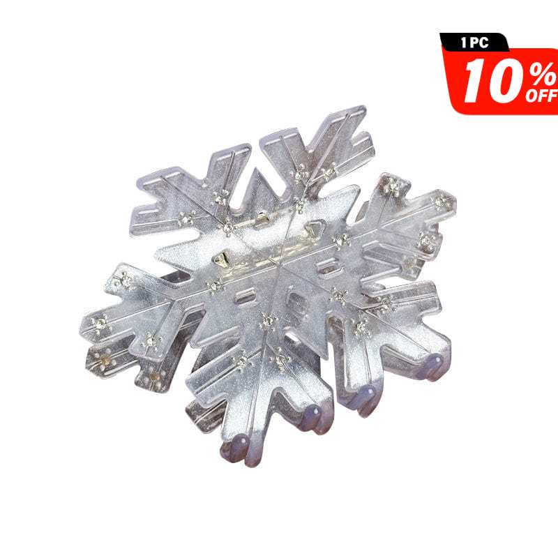 Medium  Transparent white snowflake  Hair Claw | NueShiny