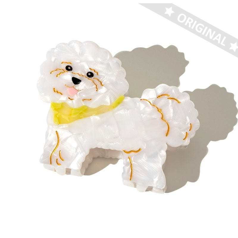 Medium Cute Bichon Frise Dog Hair Claw丨NueShiny