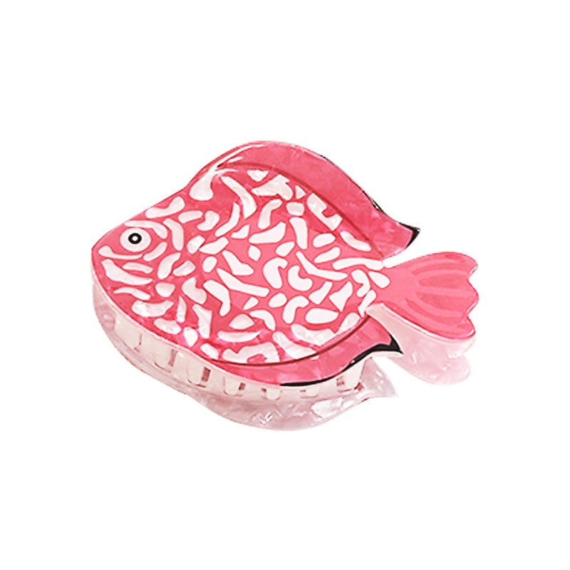 Medium Red&White Pattern Fish Hair Claw | NueShiny