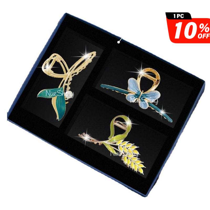 3Pcs Graceful Golden Ladies Hair Claw Gift Set丨NueShiny