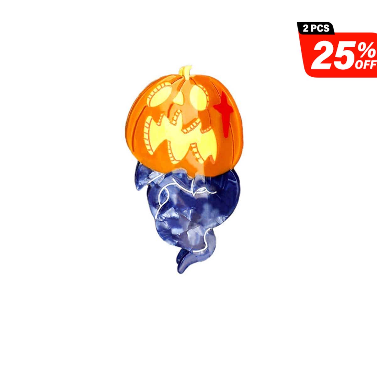 Medium Floating Pumpkin Ghost Hair Claw | NueShiny