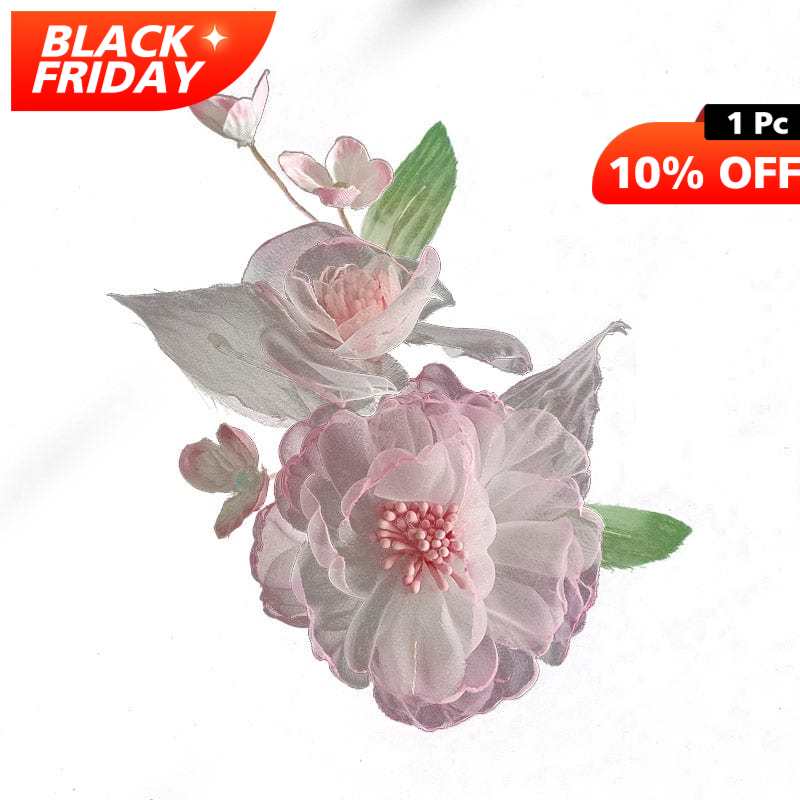 Jumbo Pink Edge Peony Lace Side Clip | Nueshiny