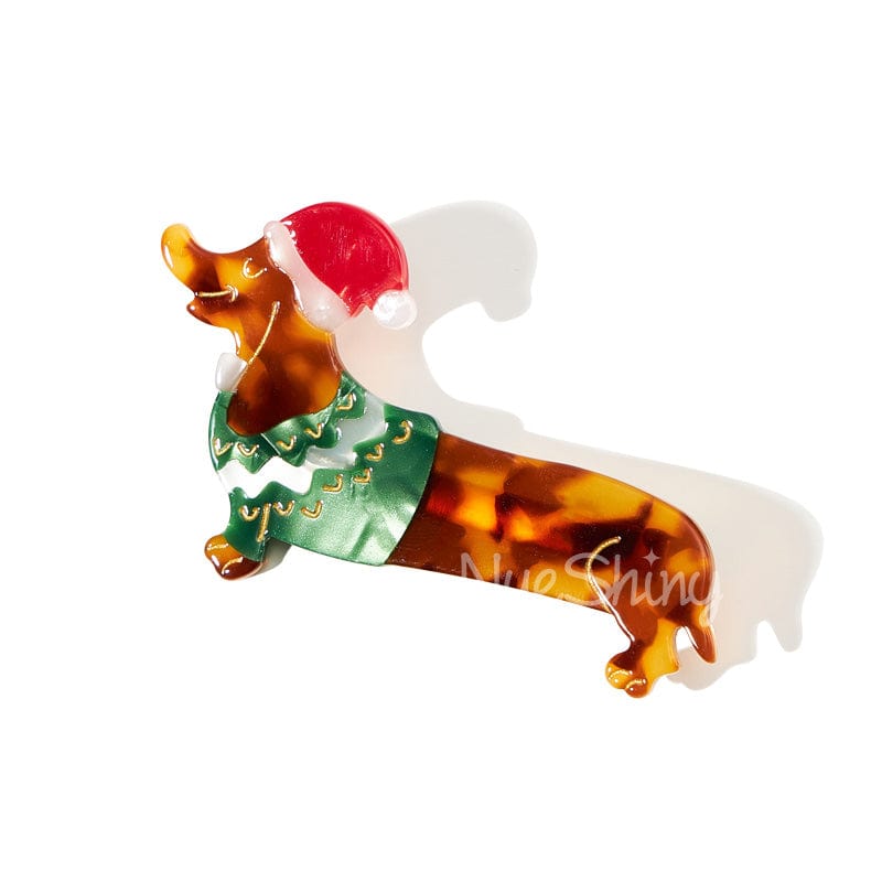 Christmas Dachshund Dog Christmas Cheer Hair Clip | NueShiny