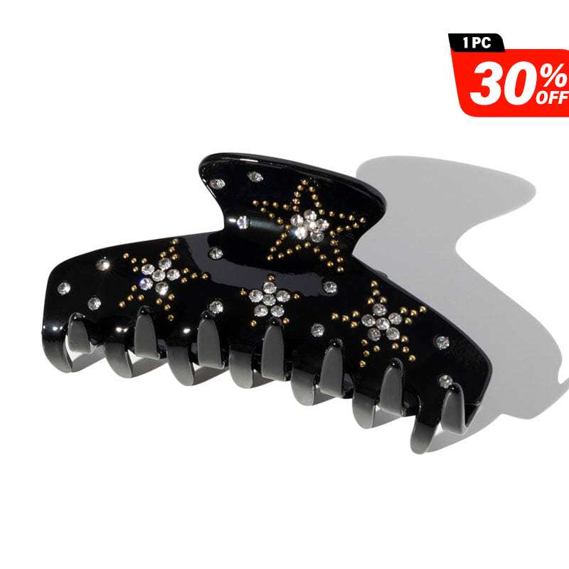 Star Diamond Glitter Hair Claw In Black |丨NueShiny