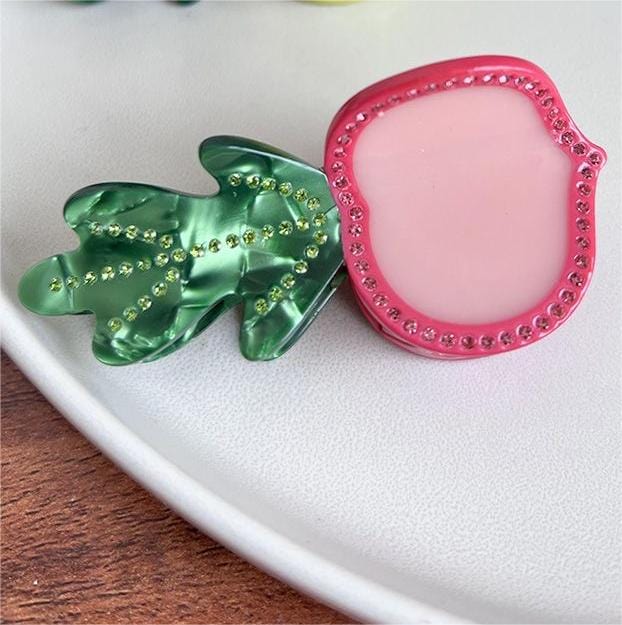 Diamond Carrot Acetate Barrette Hair Accessories In Rose丨NueShiny