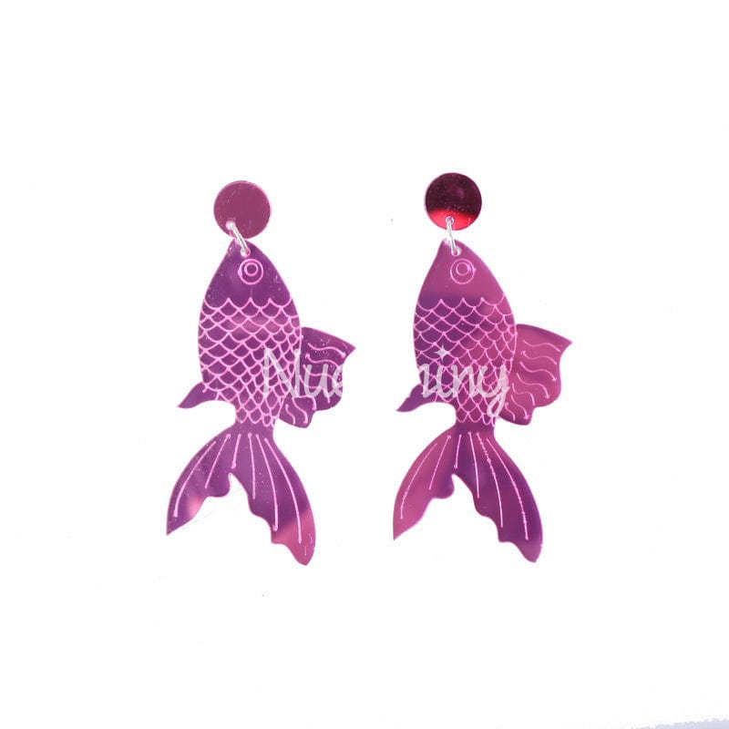 Pretty in Pink Goldfish Earrings | NueShiny