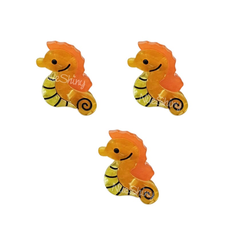 3Pcs Cute Sea Horse Mini Hair Claws 丨NueShiny