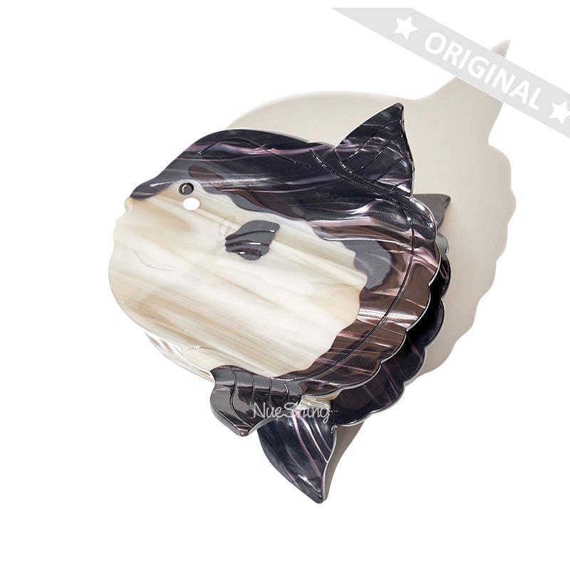 Pre-sale Large  Black Mola Mola,Ocean Sunfish  Hair Claw | NueShiny